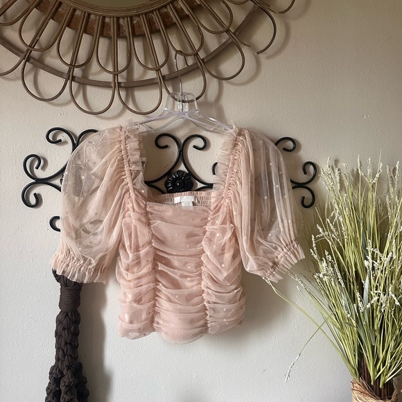 H&M Ruched Ruffled Blouse - Picture 3 of 4